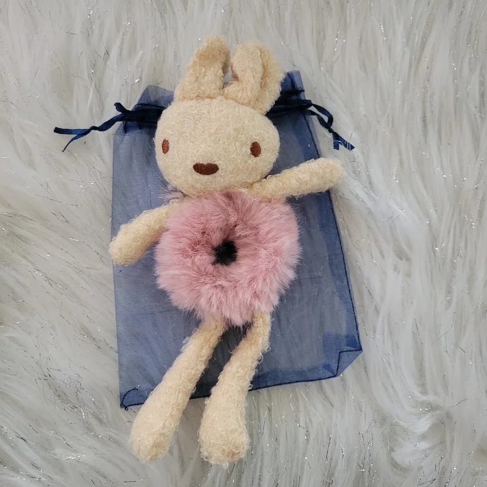 Set of 2 Plush Rabbit Scrunchies